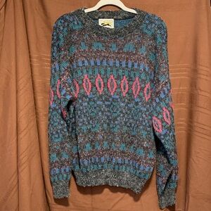 80’s Vintage Colorful Patterned Pullover Sweater
